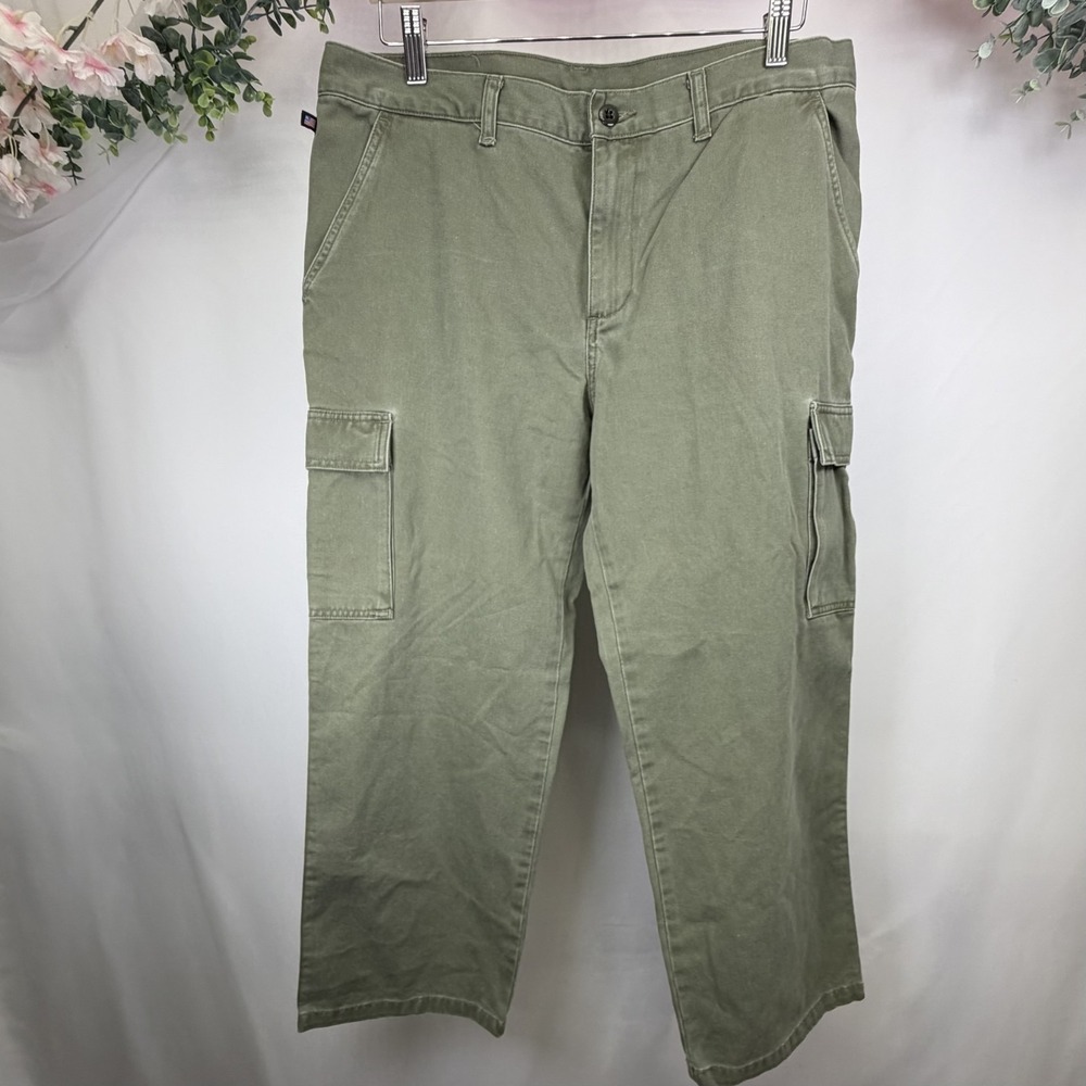 Ralph Lauren‎ Polo Jeans Olive Green Straight Leg Cargo Pants Size 14 - Picture 2 of 7